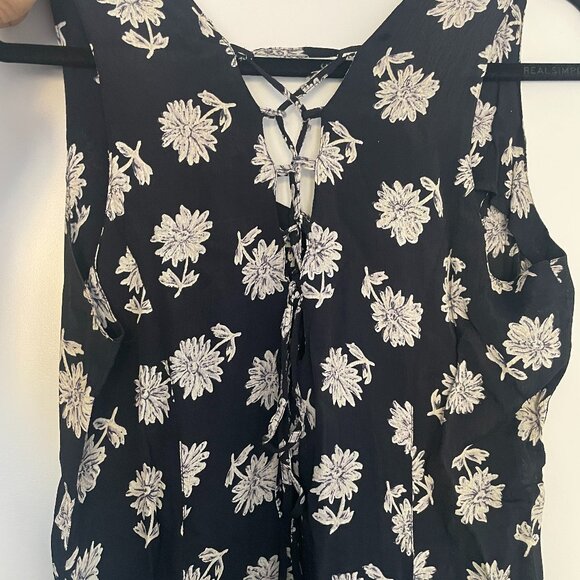 VINTAGE 90s Spengler Sleeveless Lace up Midi Floral Dress in Size XL - Picture 3 of 6